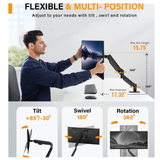 Support Un Écran 17-32" Gas Spring Bras Articulé Noir