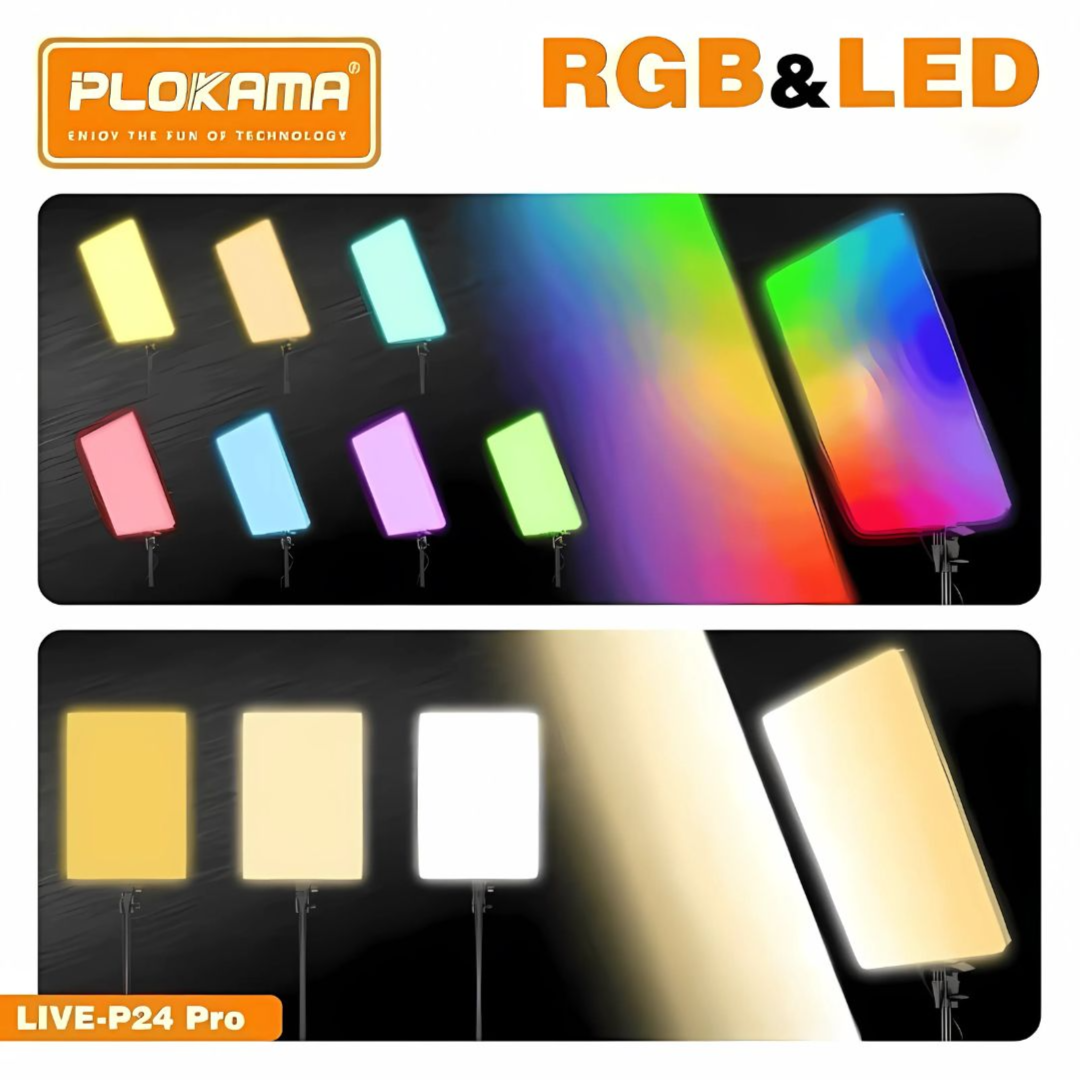 Panneau LED RGB 80W Plokama P24 Pro + trépied 2M pro