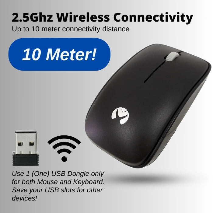 Clavier et Souris Sans Fil Mikuso 2.4GHz – Compact & Léger