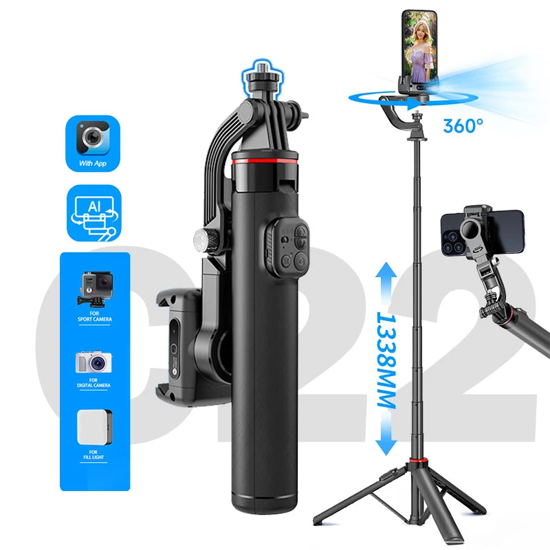 Stabilisateur C22 AI Face Tracking avec Trépied 133cm