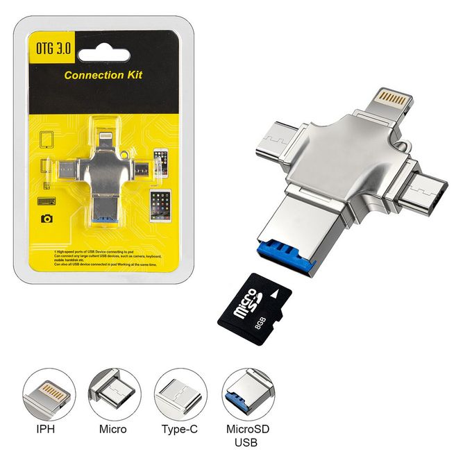 Adaptateur OTG USB 3.0 3-en-1 iOS, Micro USB et Type-C