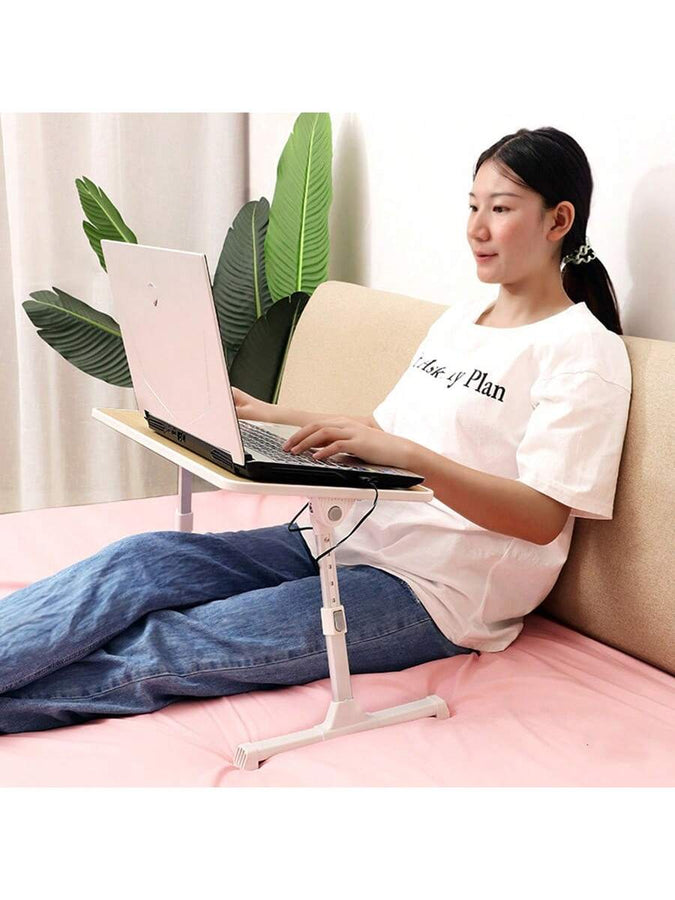 Table Basse Pliante Avec Ventilateurs USB Pour Ordinateur Portable - Support Lit/canapé, Inclinable