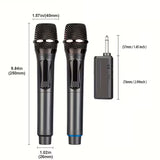 Microphone Sans Fil UHF Double Canal avec Récepteur – Set de 2 Micros