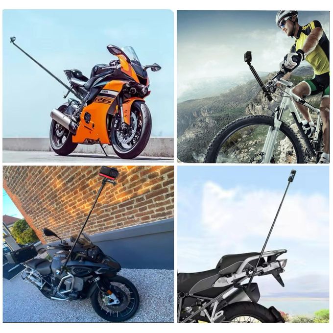 Perche à Selfie en Alliage d'Aluminium 1m25 – Compatible Insta360, GoPro, Moto & Vélo