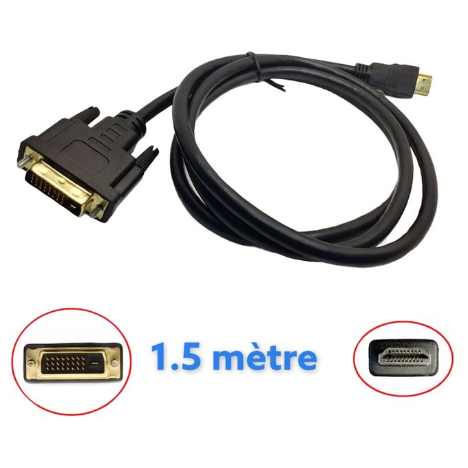 Câble Adaptateur HDMI vers DVI 24+1 1,5 m Full HD 1080p