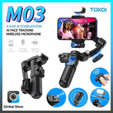 Gimbal Smartphone TOKQI M03 AI 3 Axes avec Micro et Suivi Visage
