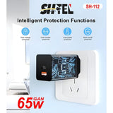 Chargeur Rapide GaN 65W USB-C PD pour Smartphone et Ordinateur