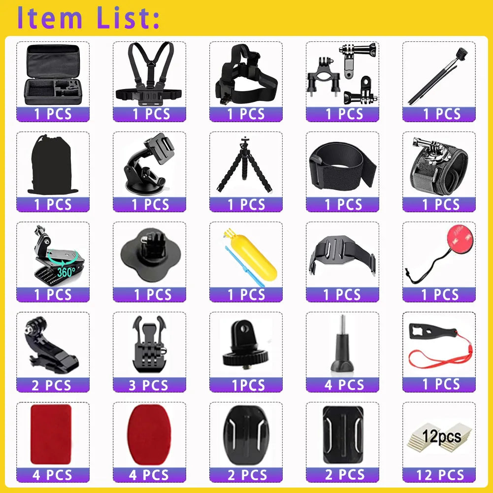 Kit Accessoires Caméra d’Action 50 en 1 Universel