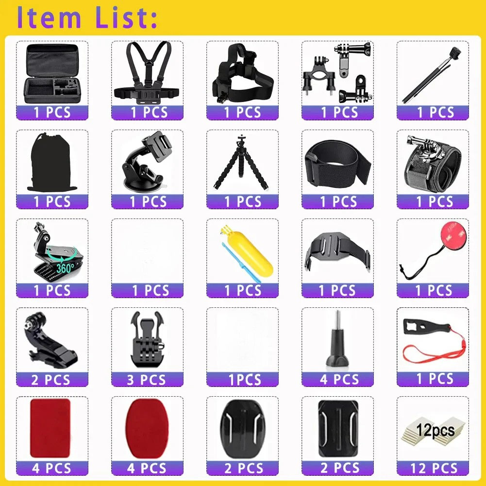 Kit Accessoires Caméra d’Action 50 en 1 Universel