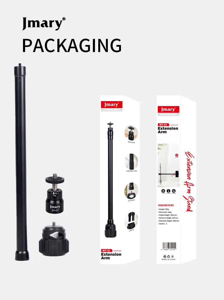 Bras d’extension universel MT-21 avec pince 1/4" pour bureau et trépied