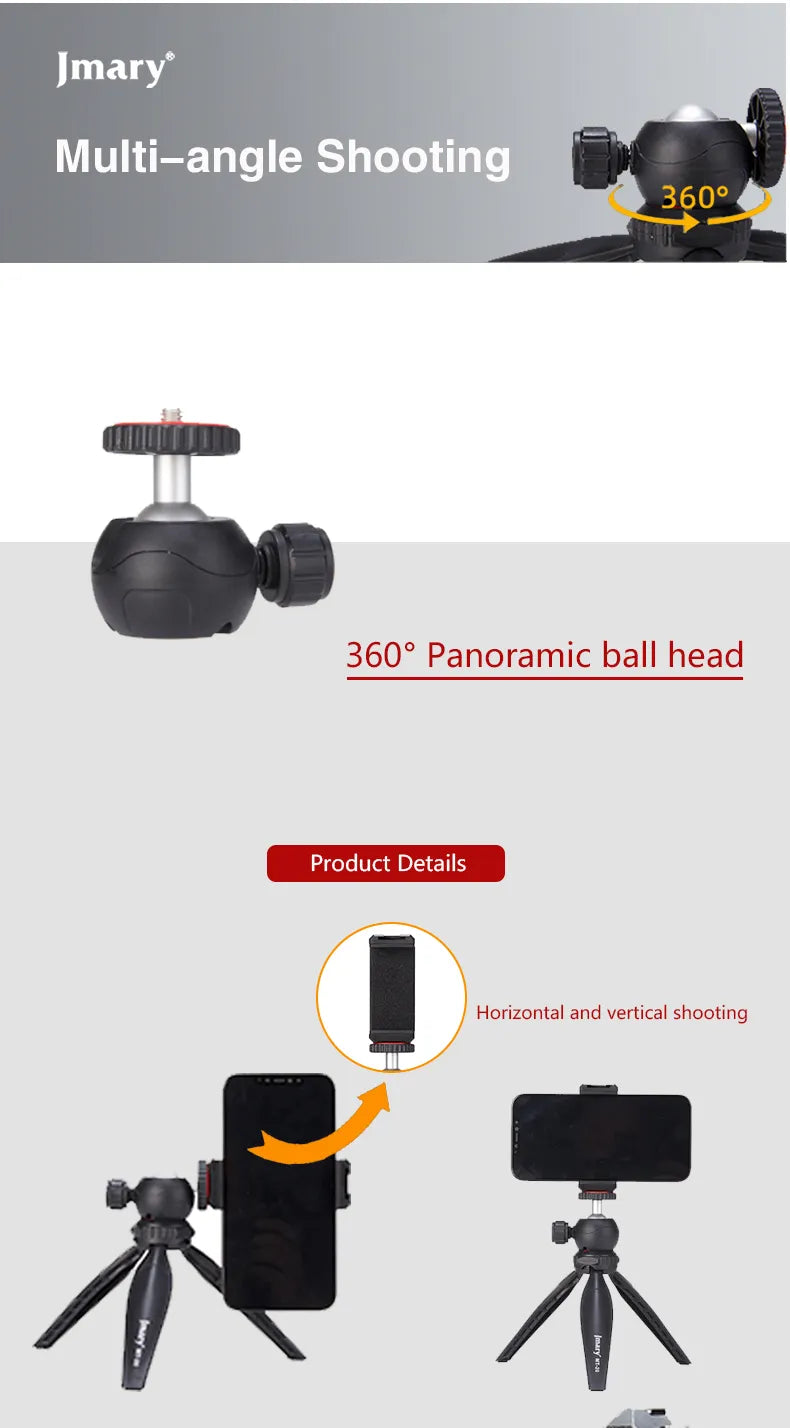 Mini Trépied MT-20 Compact 14 cm avec Rotule 1/4"