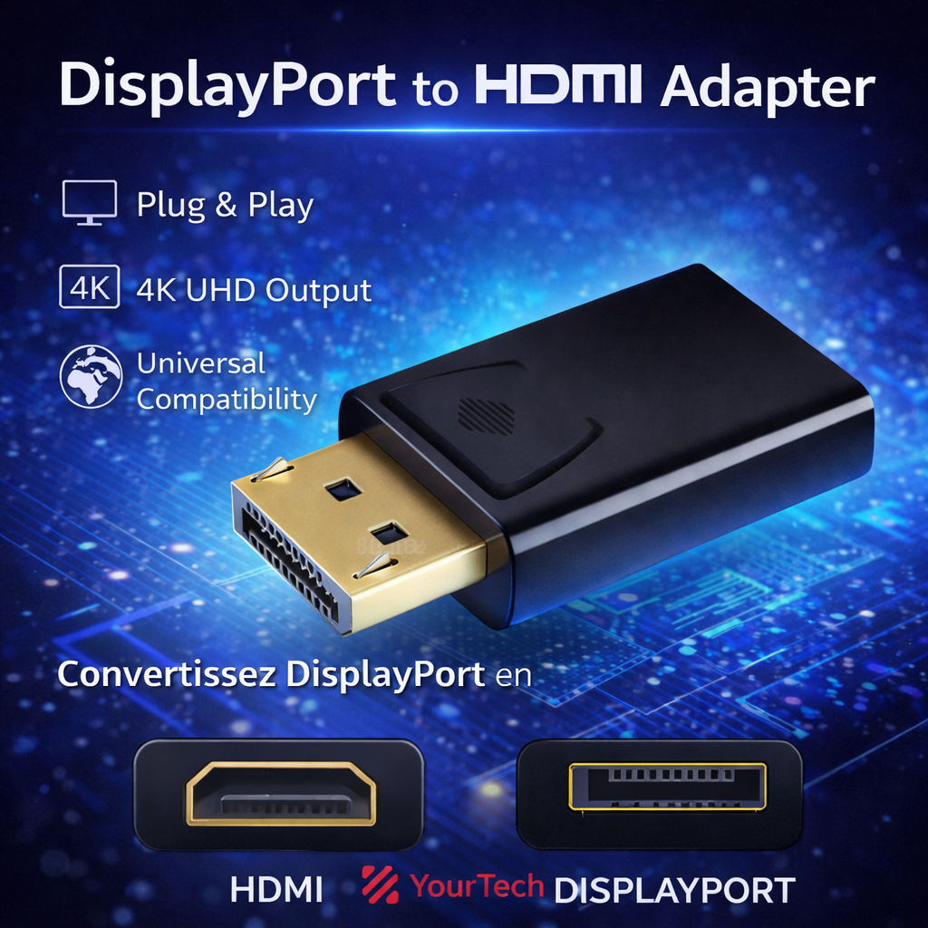 Adaptateur DisplayPort vers HDMI – 4K UHD