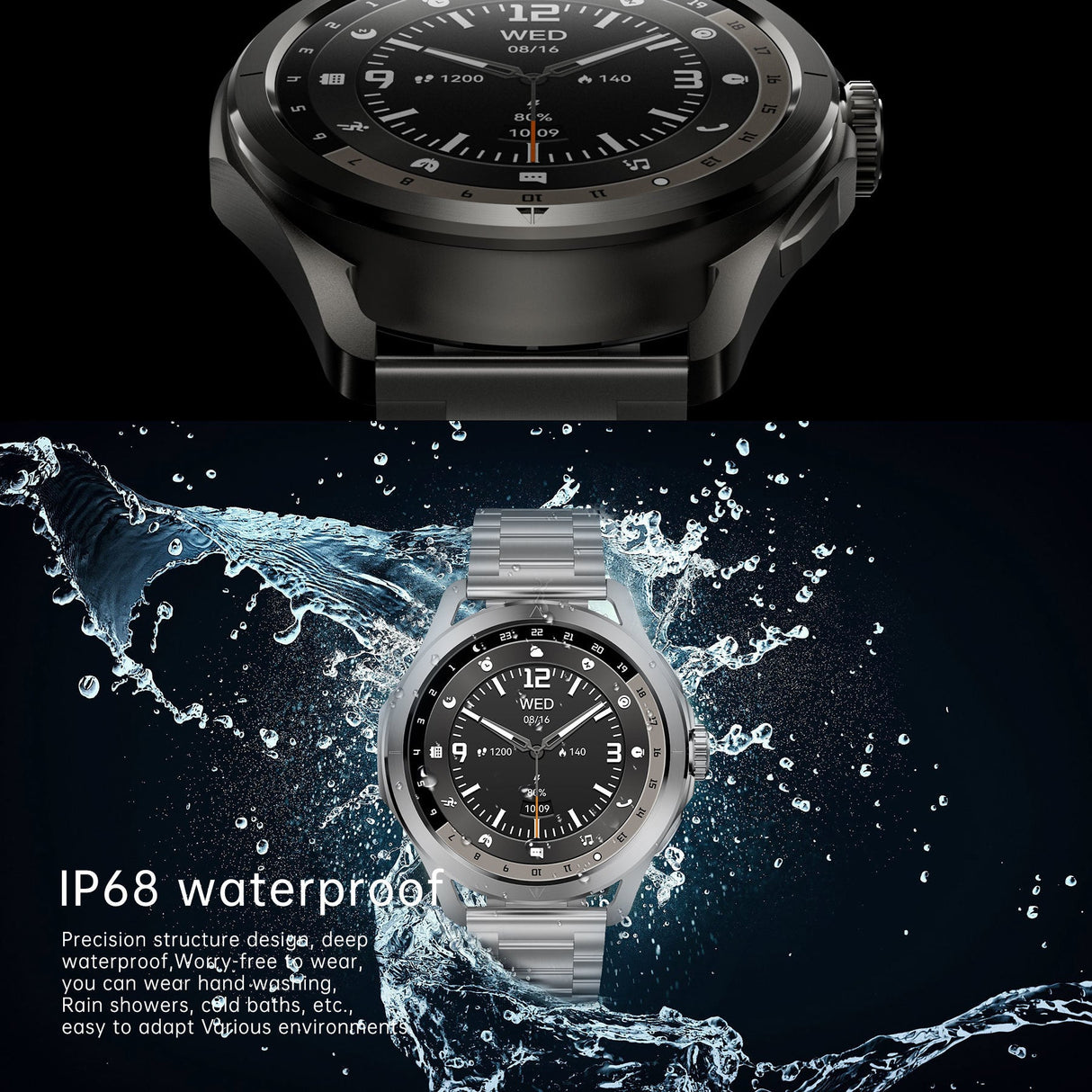 Montre Connectée KALOBEE SK44 Bluetooth Appels Écran HD 1.60"