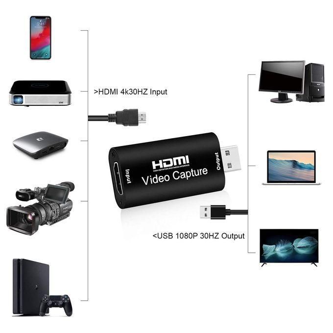 Carte de Capture HDMI USB 3.0 4K vers 1080p – Enregistrement Vidéo & Audio pour Streaming, OBS, PS4, Xbox