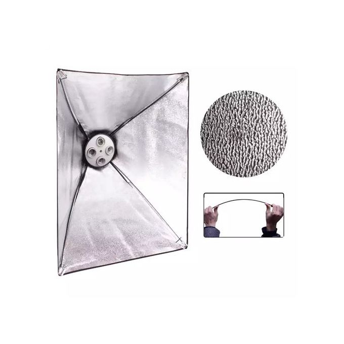 Puluz Softbox 50x70cm – Kit Éclairage Photo/Vidéo avec 4 Lampes de 20W + Trépied 200cm