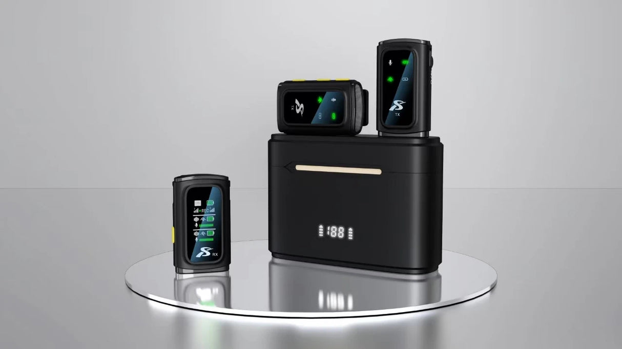 Micro Sans Fil SX28 – 2 Micros + Récepteur 3-en-1 Type-C Lightning Jack