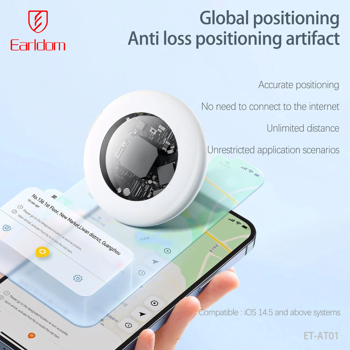 Localisateur intelligent Earldom ET-AT01 compatible Apple Find My
