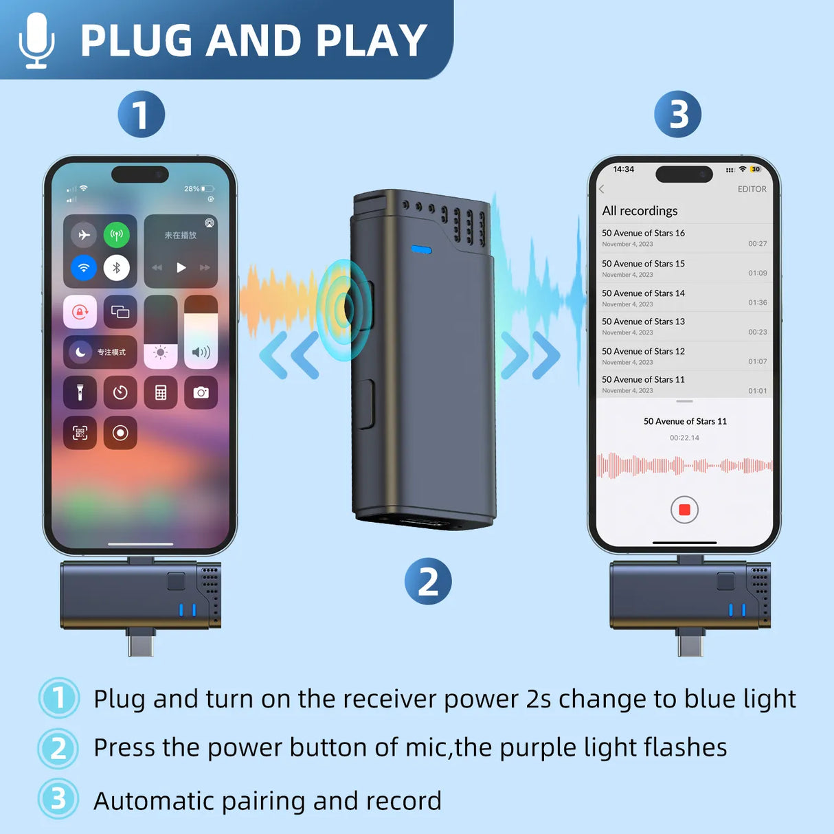 Microphone Sans Fil 2.4G Jmary MW-16 avec Boîtier de Charge – Pour Téléphone et Caméra
