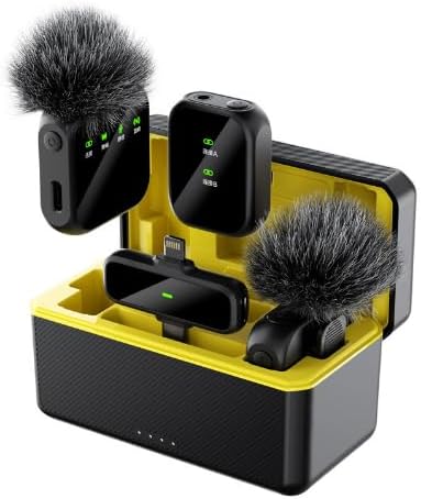 Micro Cravate Sans Fil  K50 2.4GHz (2 Émetteurs + 1 Récepteur + Boîtier de Charge) – 30m, 36H d’Autonomie – iPhone, Android, Caméra, PC