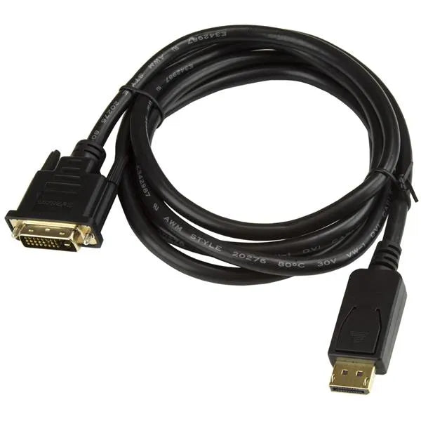 Câble DisplayPort vers DVI 1,8m - Adaptateur Mâle à Mâle Haute Qualité