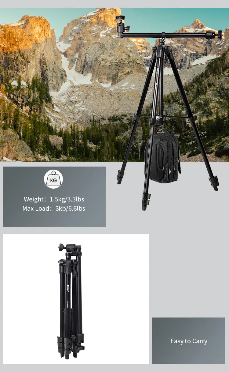 Trépied Jmary KP-2207 pour Smartphone et Caméra – 133 cm