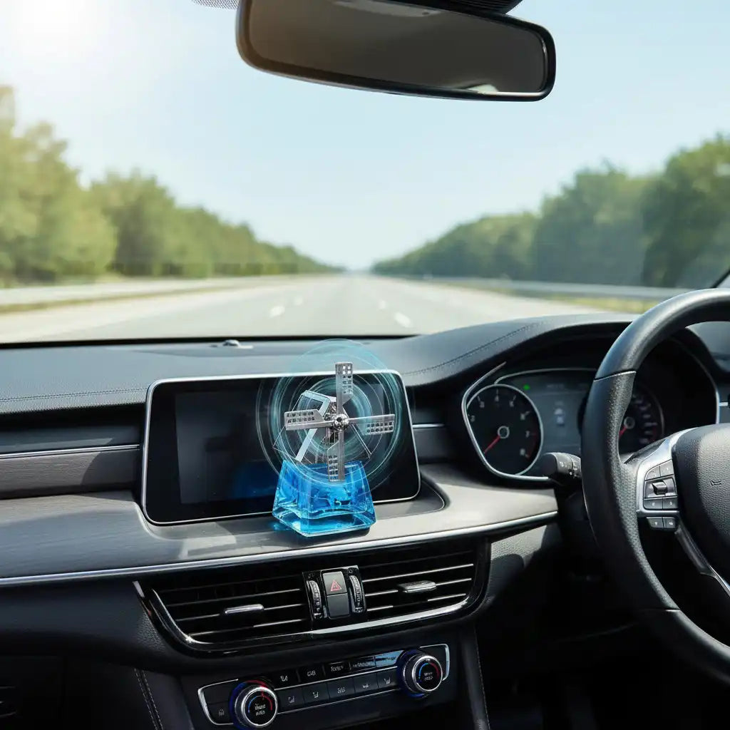 Désodorisant de Voiture Solaire à Moulin à Vent – Diffuseur d’Huiles Essentielles