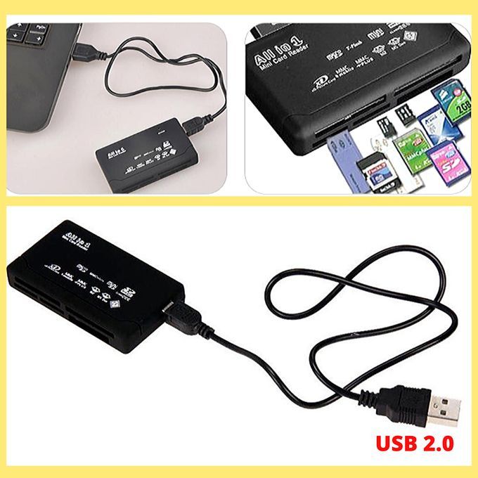 Lecteur de Carte Tout-en-Un USB 2.0 – Multi-format SD/TF/CF/MS