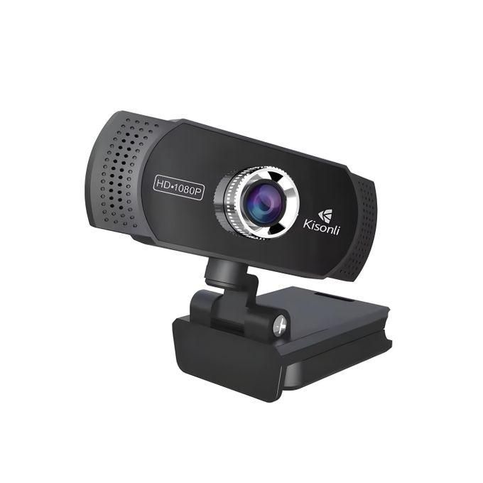 Webcam Kisonli PC-2 – Full HD 1080p avec Microphone Intégré et Angle de Vue 90°
