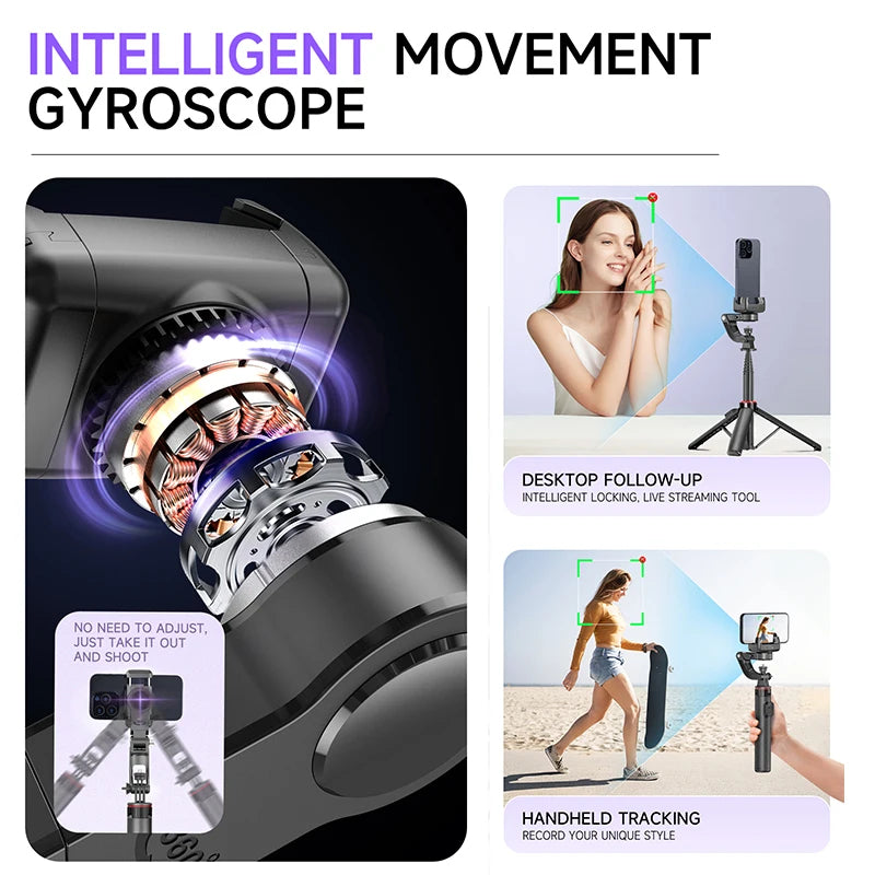 Stabilisateur C22 AI Face Tracking avec Trépied 133cm