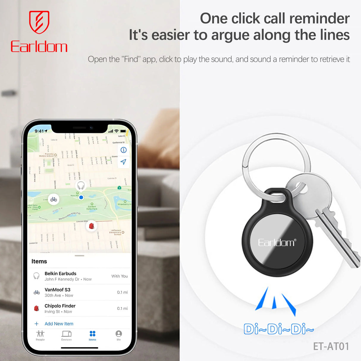 Localisateur intelligent Earldom ET-AT01 compatible Apple Find My