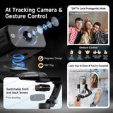 Gimbal Smartphone TOKQI M03 AI 3 Axes avec Micro et Suivi Visage