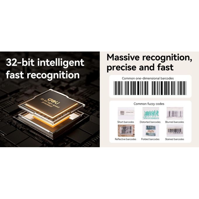 Scanner de Codes-Barres Desktop 1D & 2D ES236 USB CMOS