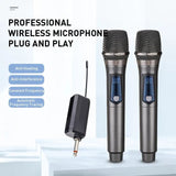 Microphone Sans Fil UHF Double Canal avec Récepteur – Set de 2 Micros