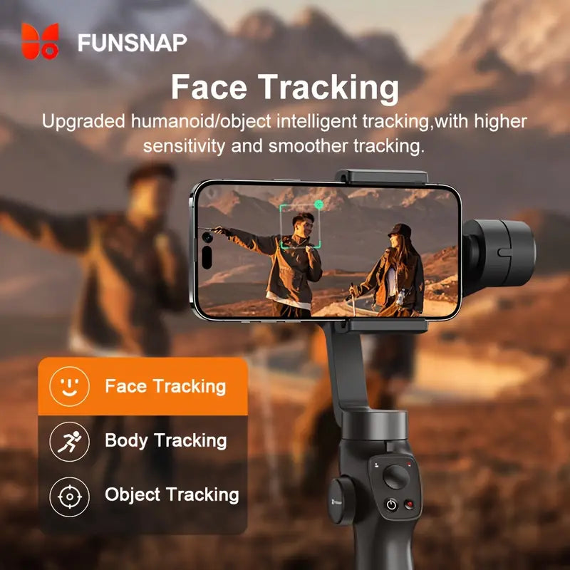 Stabilisateur Smartphone FUNSNAP Capture 2s – Gimbal 3 Axes avec Molette de Focus