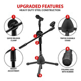 Support Micro de Bureau Réglable avec Bras Articulé – Trépied Stable