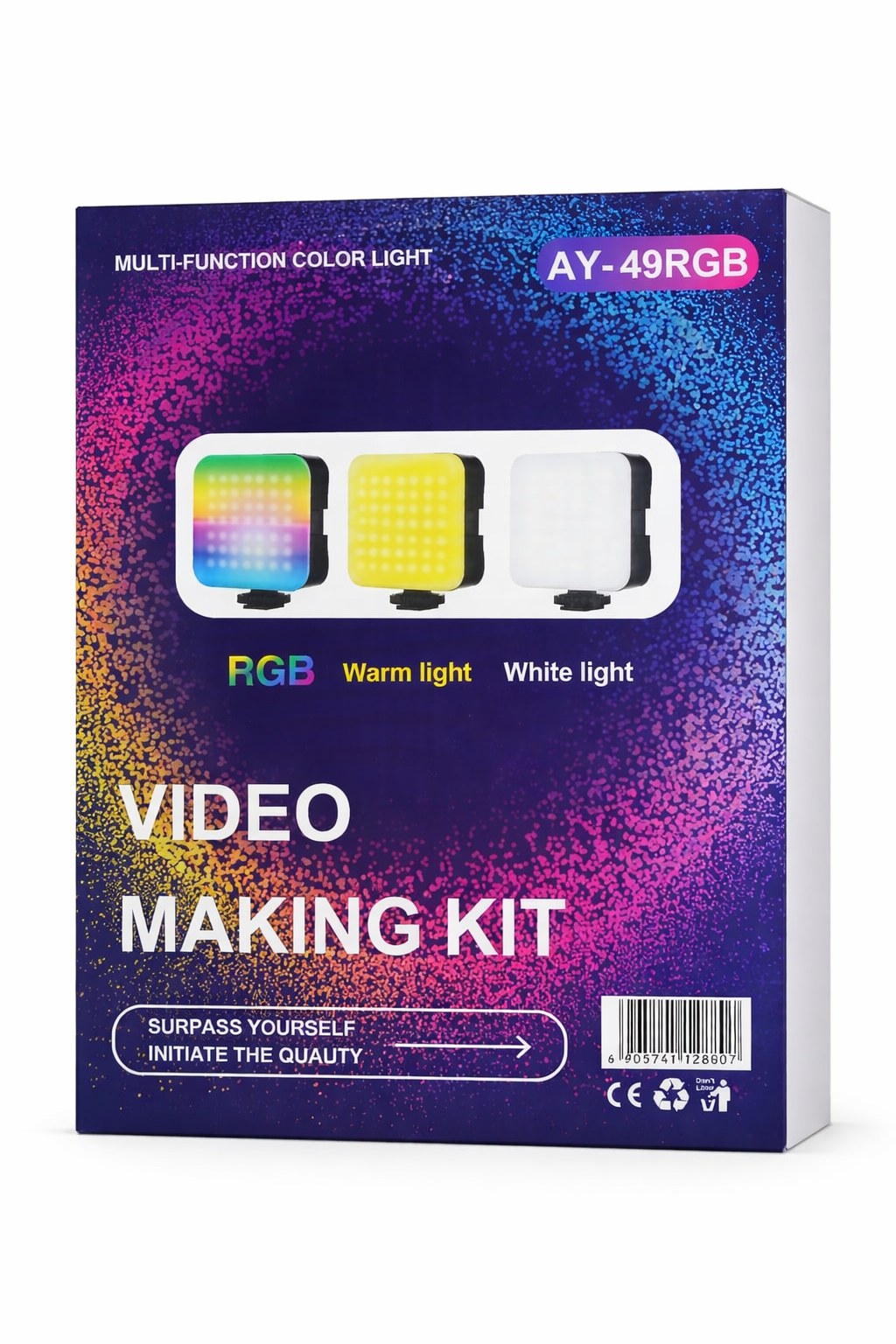 Kit vidéo smartphone avec micro, lumière LED RGB et trépied