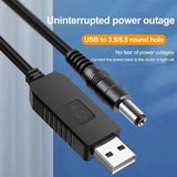 Câble d'Alimentation USB GE Boost DC 5V vers DC 12V, 1A/2A – Alimentation de Haute Qualité pour Routeur