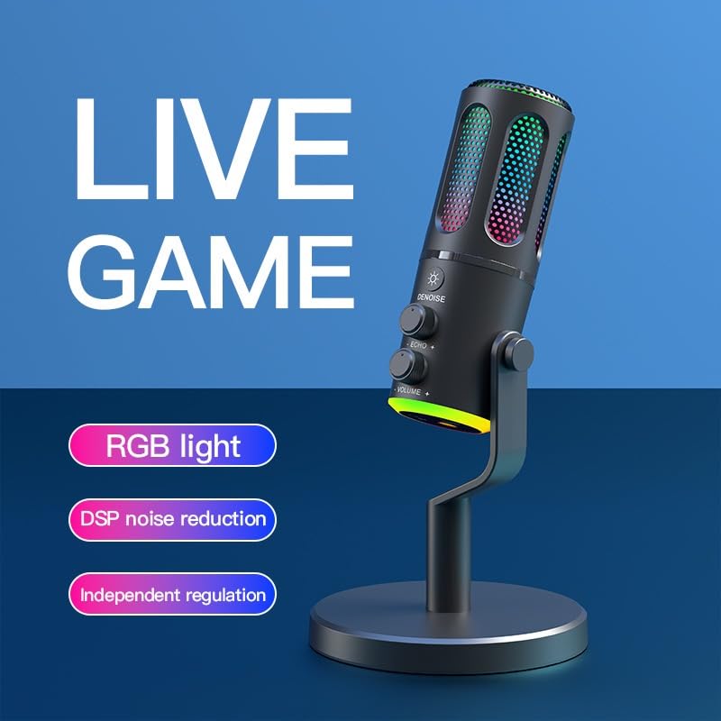 Microphone USB NeePho NP-M01 avec Réduction de Bruit ANC et LED RGB