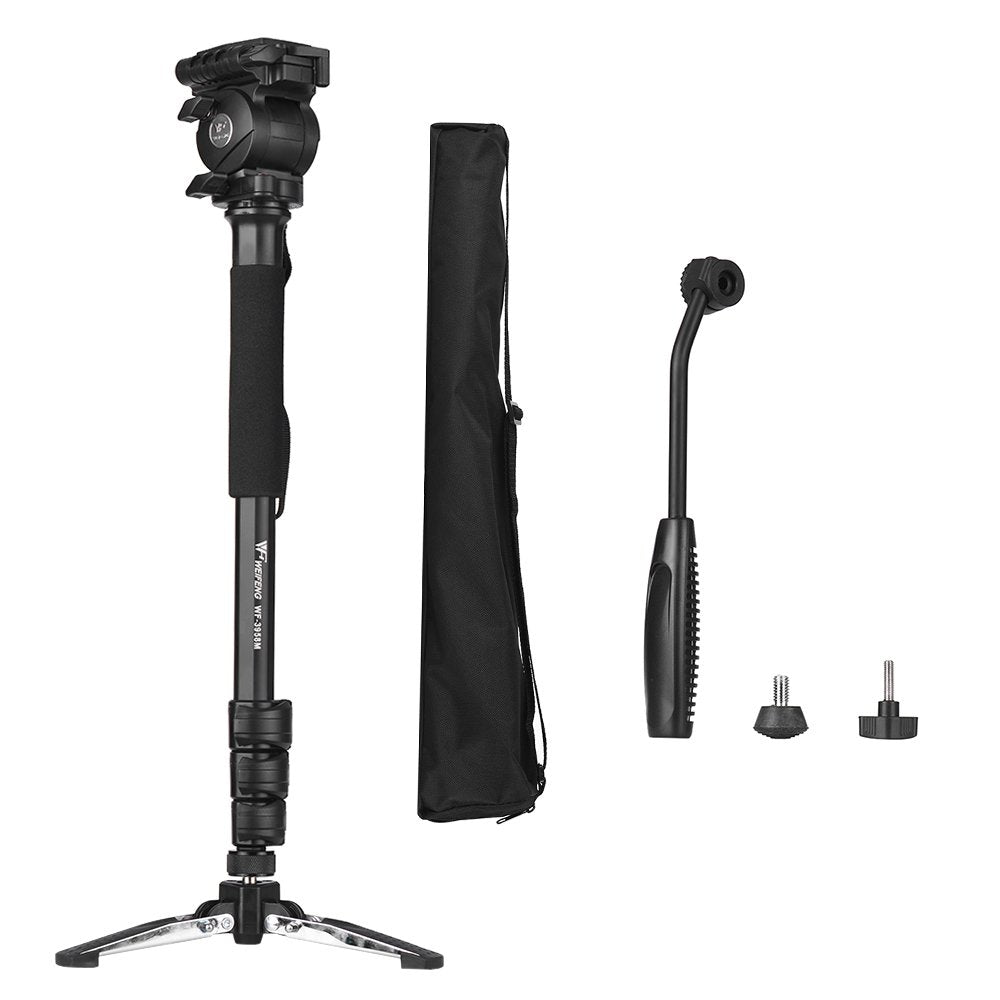 Weifeng WF-3958M – Monopod Professionnel en Aluminium avec Tête Fluide