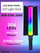 Stick Light RGB Boosty ZGRL-2000 30W 2700K-7500K Batterie 10000 mAh