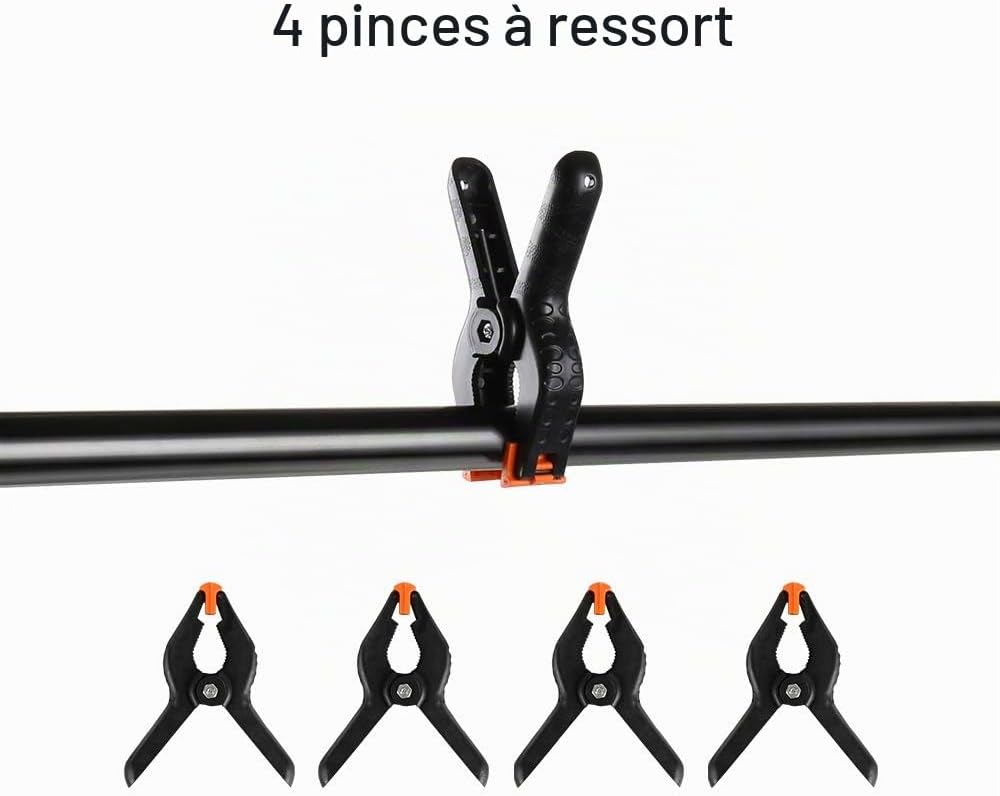 Support de Fond Photo en T Métal 2 × 2 m