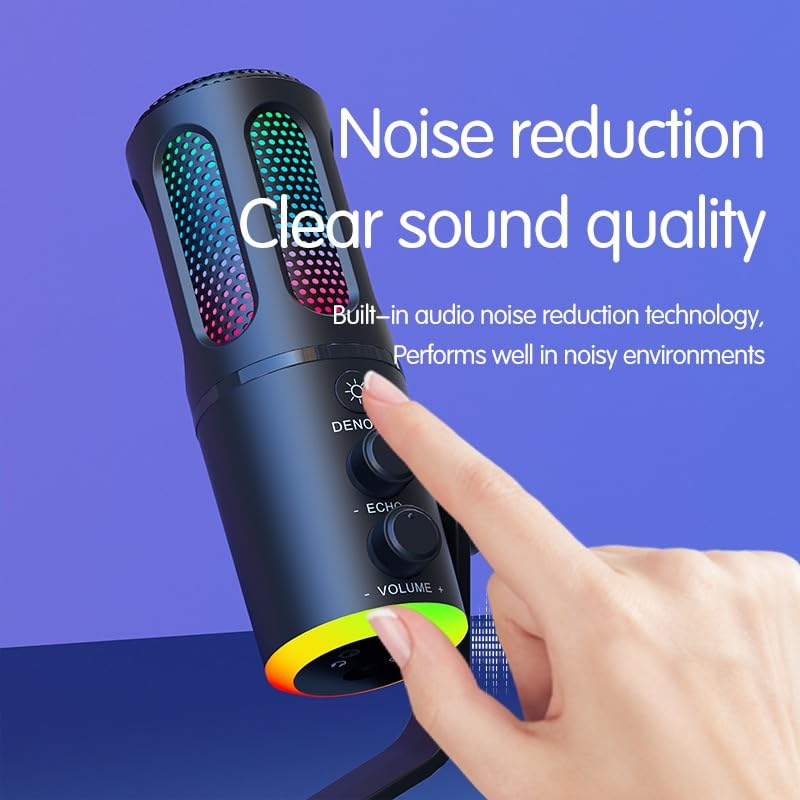 Microphone USB NeePho NP-M01 avec Réduction de Bruit ANC et LED RGB