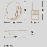 Microphone Sans Fil UHF Tour de Tête Couleur Peau – 30 m