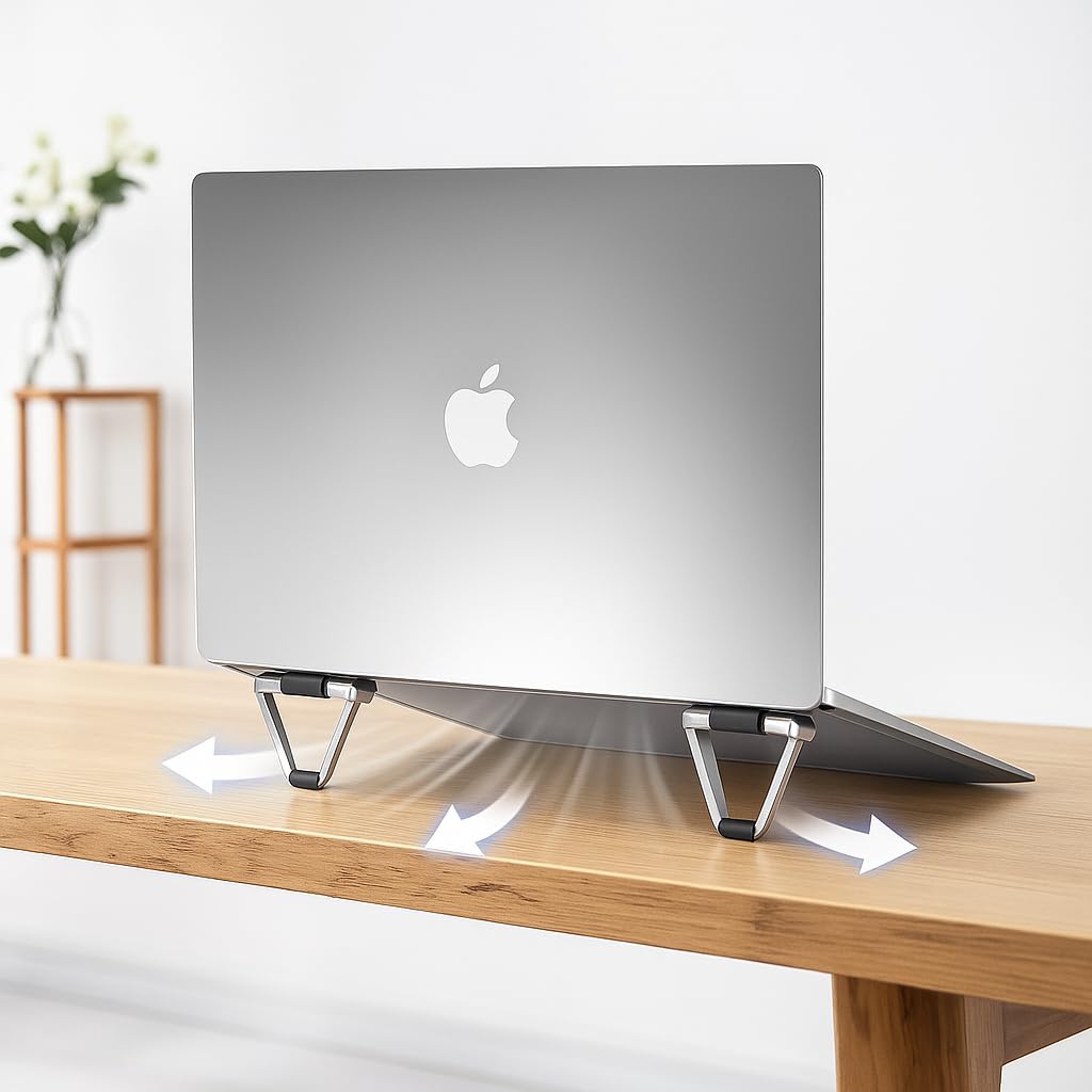 Support pour Ordinateur Portable H5 en Métal (Lot de 2) – Pliable, Ultra-Portable