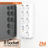 Rallonge Électrique 14-en-1 Moxom avec USB Rapide – 2M