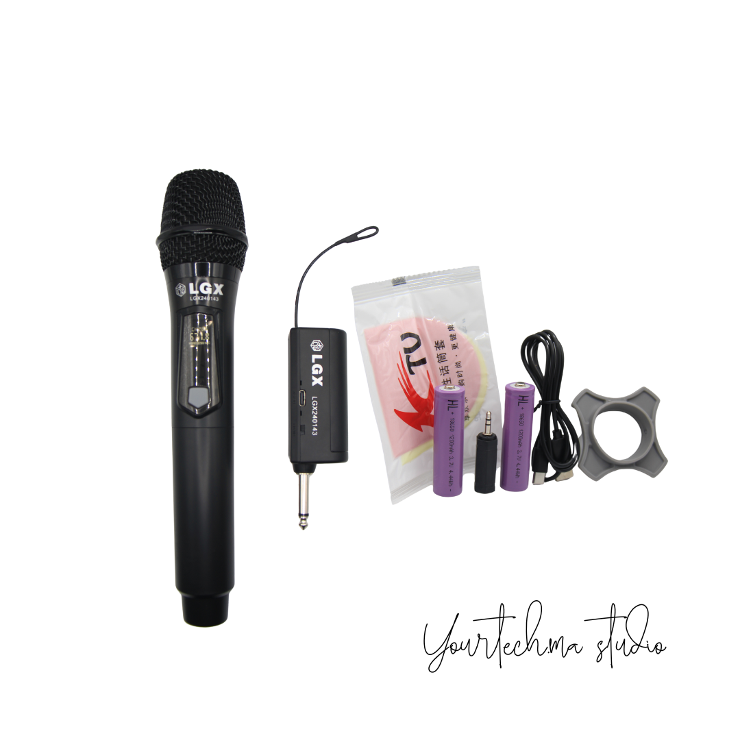 Microphone Sans Fil UHF Rechargeable LGX240143 – Anti-Larsen, Haute Portée 50m, Son Pro pour Karaoké et Audio