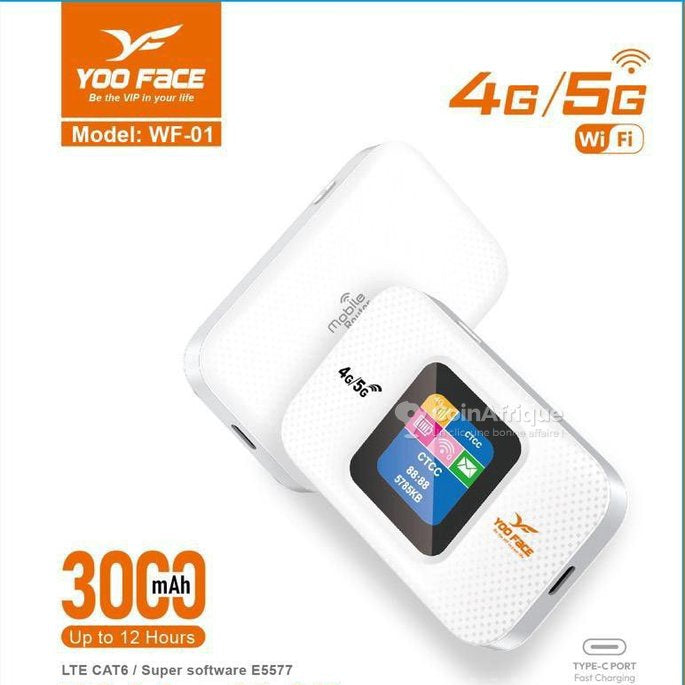 Routeur Mobile 4G/5G LTE CAT6 WiFi 300Mbps avec SIM et Écran