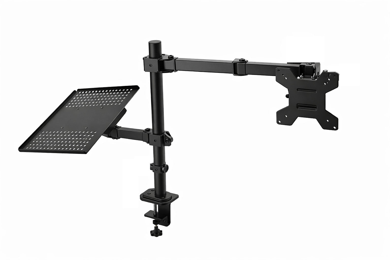 Support Bureau Double Bras pour Écran et Ordinateur Portable