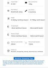 Monopode Manbily A-555 Aluminium 6 Sections 155cm