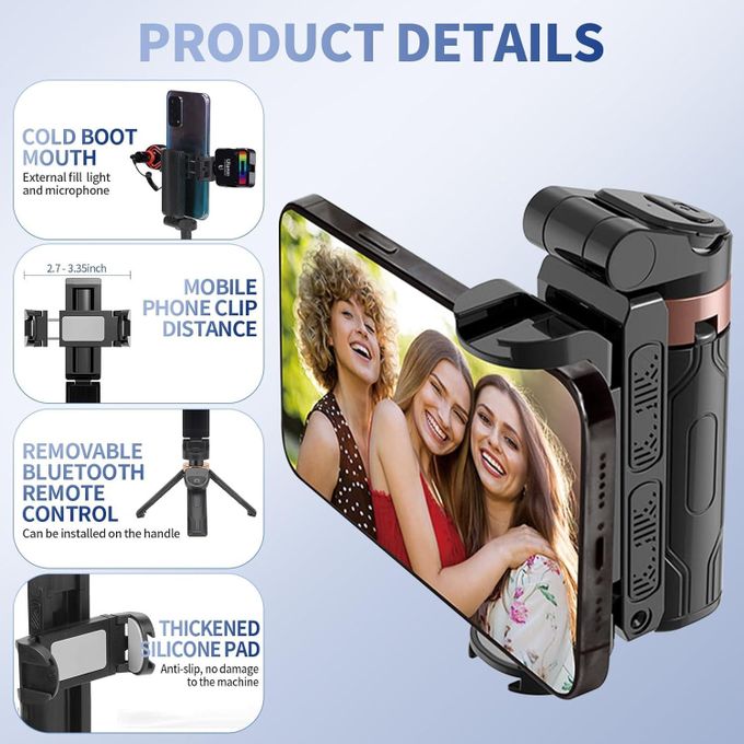Perche à Selfie 3-en-1 JC-25 avec Trépied, Rotation 360° & Télécommande Bluetooth